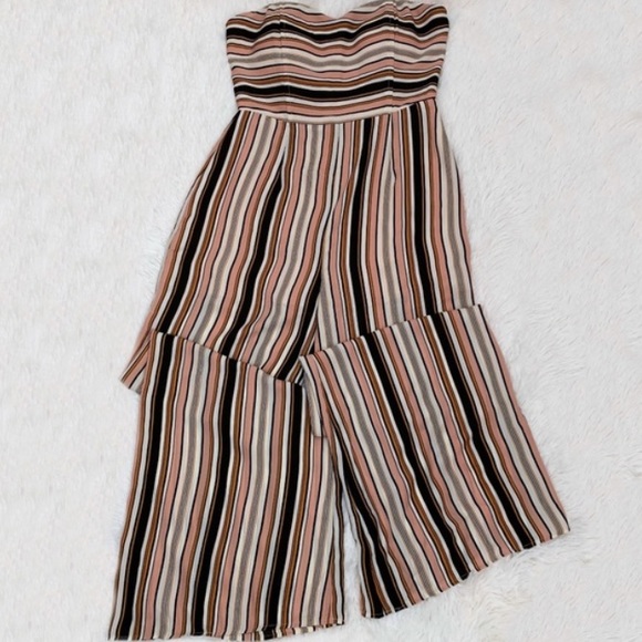 Leith Strapless Striped Wide Leg Jumpsuit Size Large - Picture 6 of 13